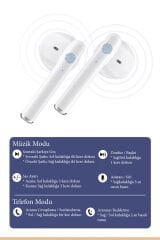 i12 Pro 3. Nesil Beyaz Bluetooth Kulaklık