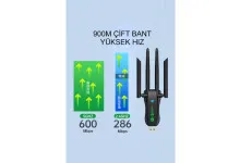 4 ANTENLİ WİRELESS ADAPTÖRÜ WİFİ6 AX900+BT5.4 - Görsel 3