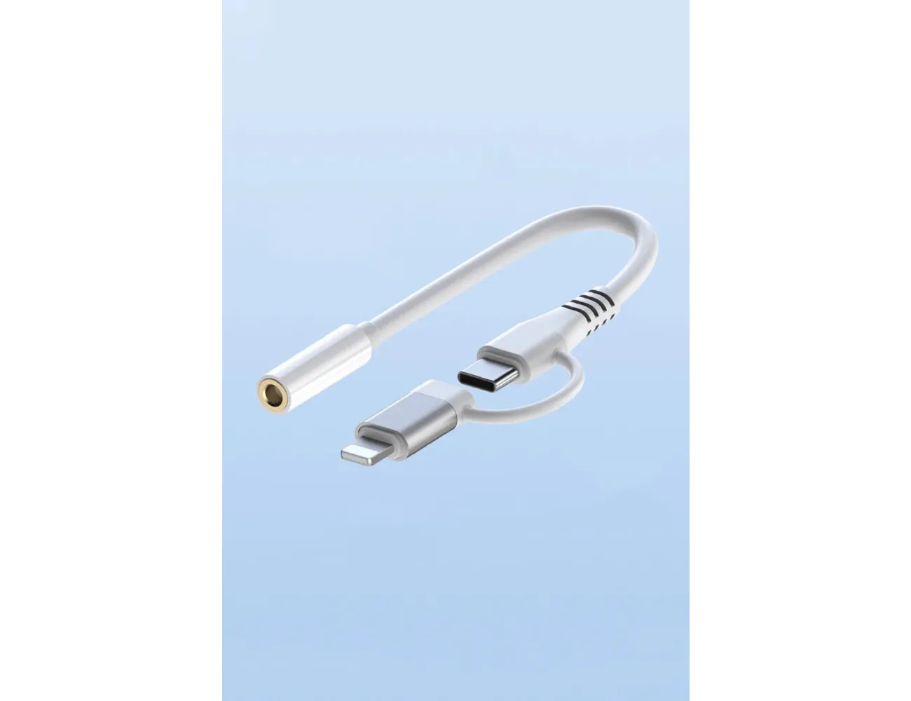 TYPE-C + LİGHTNİNG TO AUX & LİGHTNİNG TO TYPE-C ŞARJ ÇEVİRİCİ